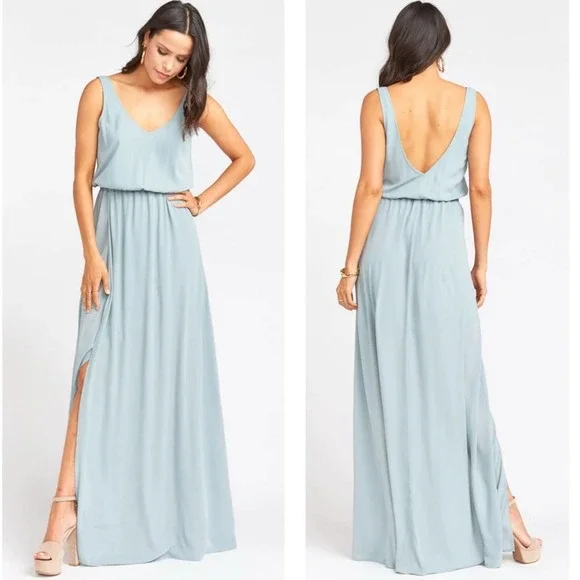 Show Me Your MuMu Dresses Show Me Your Mumu Kendall Maxi Dress Silver Sage Crisp Poshmark